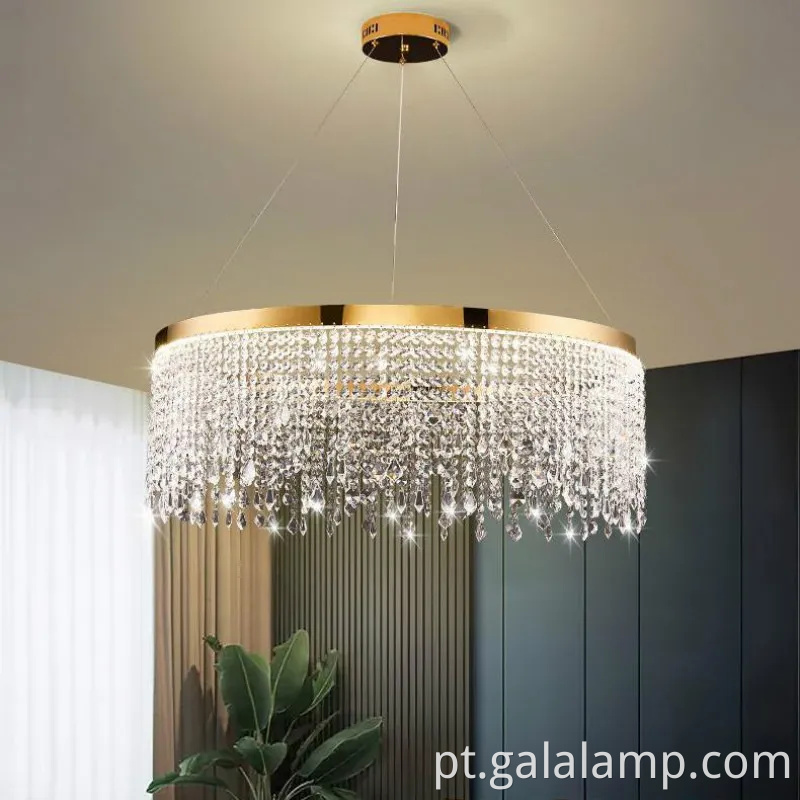 Luz de cristal de ouro luxuoso para casamentos elegantes